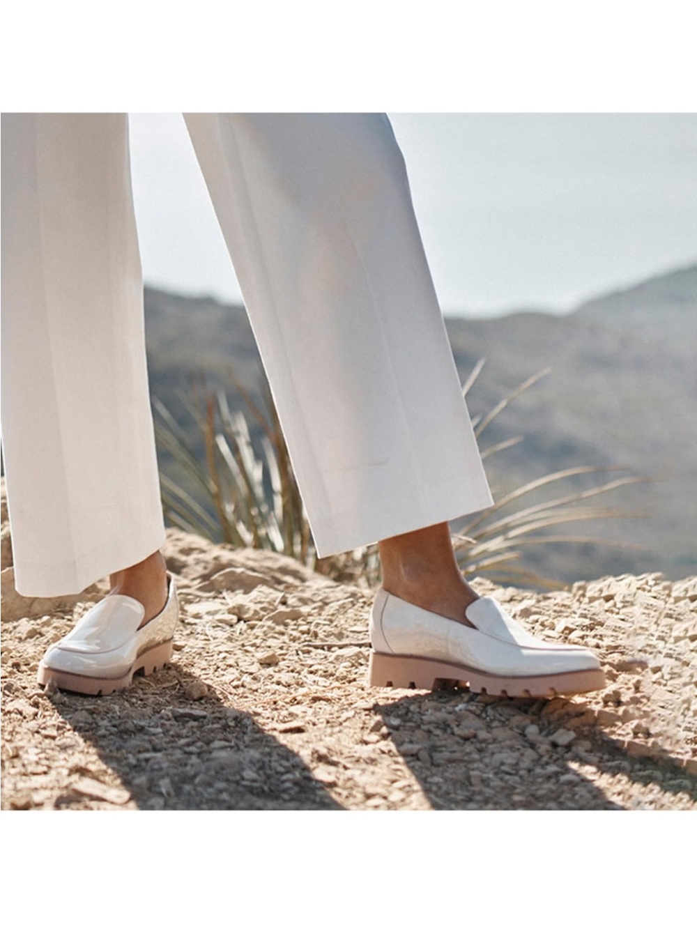 Vionic Women’s Cream Slip-On Leather Loafers
